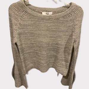 Jack by BB Dakota grey knit sweater with flared sleeves.